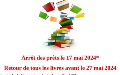 Arrêt des Prêts et Retour des livres au CDI